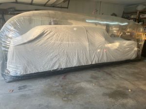 Nomad covered up inside a protective bubble